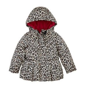 Hooded Puffer Jacket, Cheetah print W/ Pink, 4T